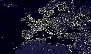 europe at night